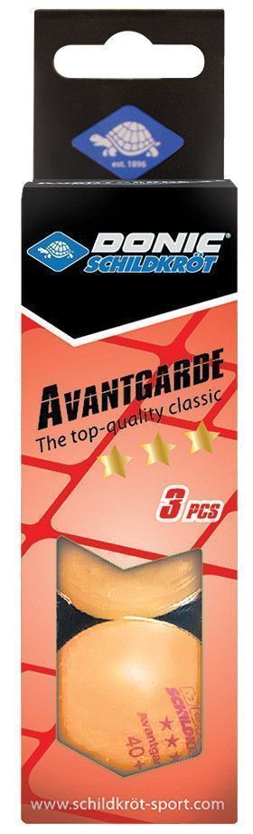 М'ячі для настільного тенісу DONIC 3-Star Avantgarde ball Poly 40+, 3 штуки, помаранчевий (608338)