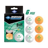 М'ячі для настільного тенісу DONIC Elite 1-Star 40+, 3 білих/3 помаранчевих (608511)